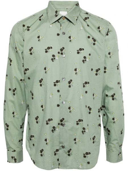Bavlněná košile s potiskem Paul Smith zelená