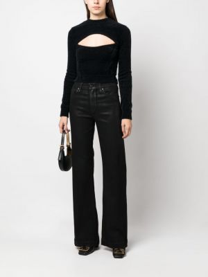Džemperis ar kažokādu Moschino Jeans melns