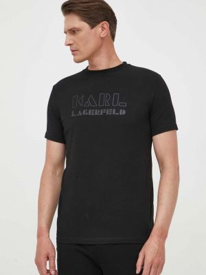 Тениска с дълъг ръкав с принт Karl Lagerfeld черно