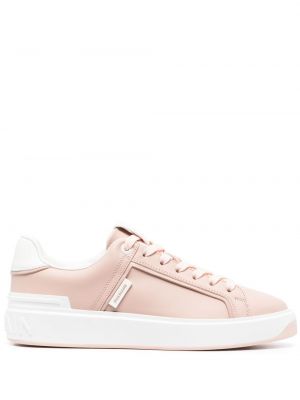 Δερμάτινα sneakers Balmain ροζ