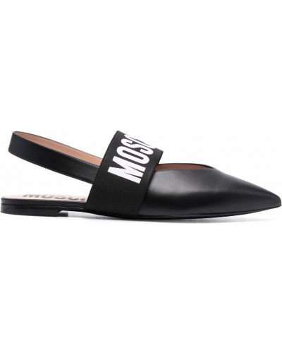 Slingback trykt mules Moschino svart