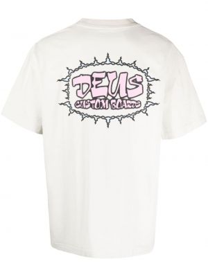 Bavlněné tričko s potiskem Deus Ex Machina bílé