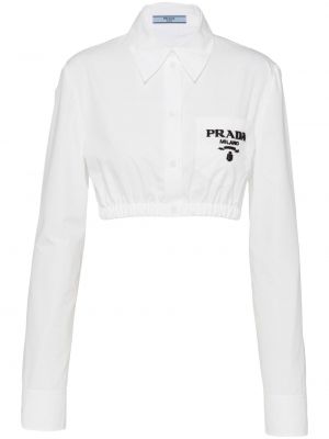 Košeľa s výšivkou Prada biela