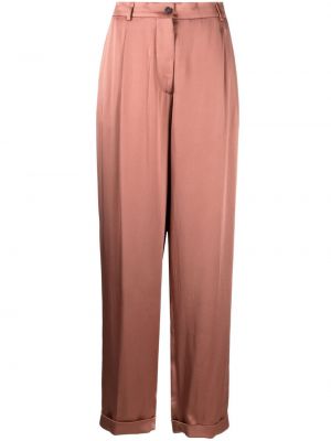 Saténové kalhoty relaxed fit Tom Ford růžové
