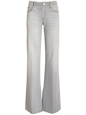 Bavlněné zvonové džíny s vysokým pasem Ami Paris šedé