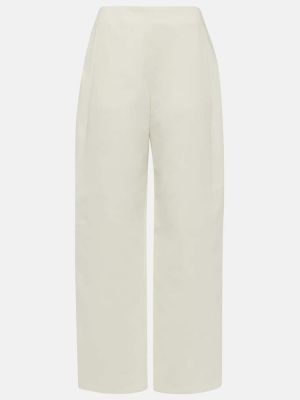 Relaxed прав панталон с висока талия Fforme бяло