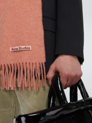 Fular de lână Acne Studios roz