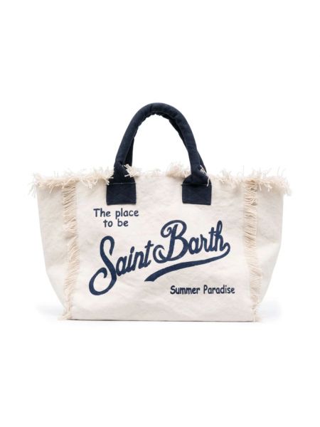 Shopper handtasche mit fransen mit taschen Mc2 Saint Barth beige