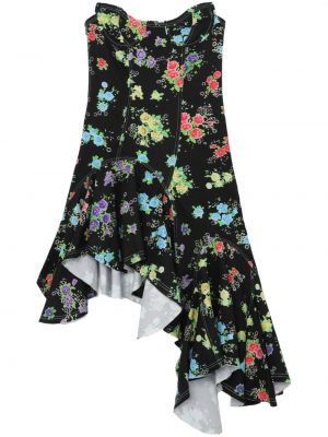 Virágos ruha nyomtatás Yuhan Wang fekete