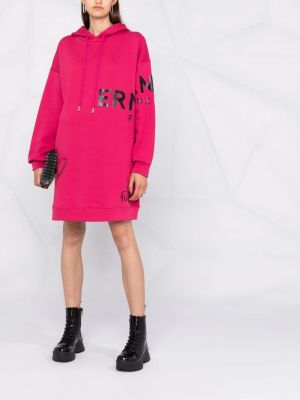Vestido con capucha con estampado Ermanno Ermanno rosa