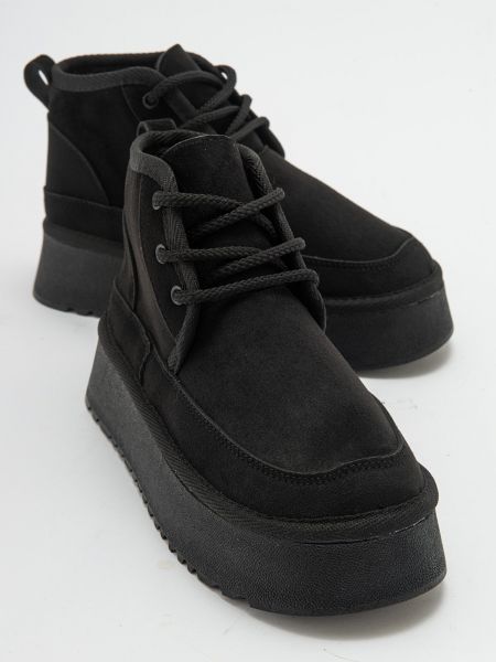 Nėriniuotos auliniai batai su raišteliais Luvishoes juoda