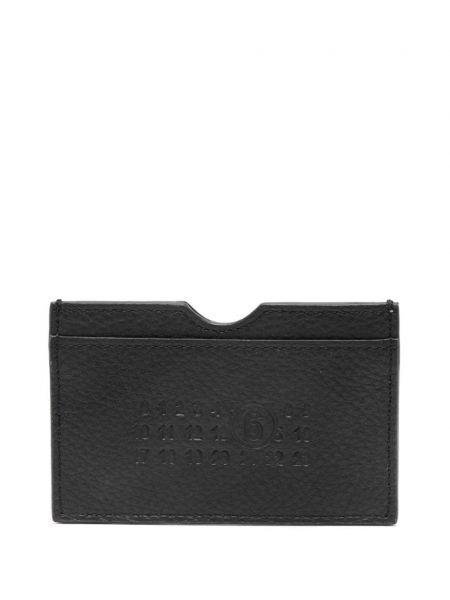 Kožni držač kartice Mm6 Maison Margiela crna