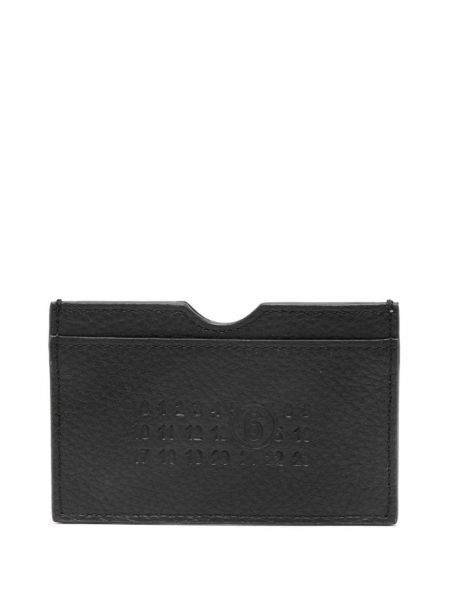 Titulaire de la carte en cuir à imprimé Mm6 Maison Margiela noir