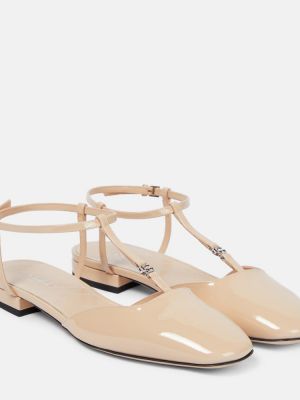 Lakkozott bőr balerina cipők Gucci bézs
