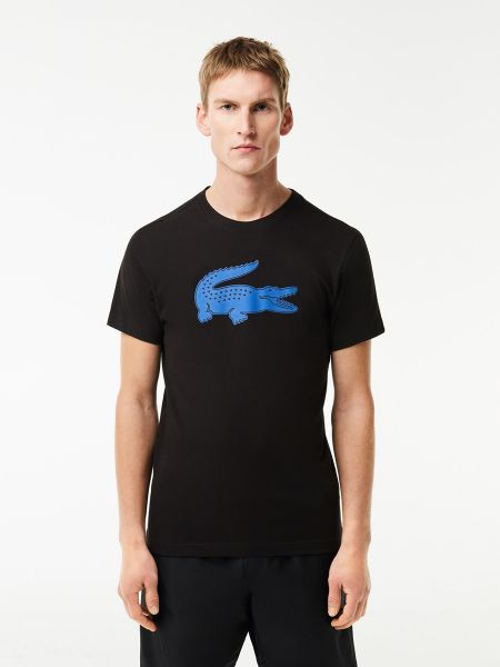 Camiseta deportiva de punto con estampado Lacoste negro