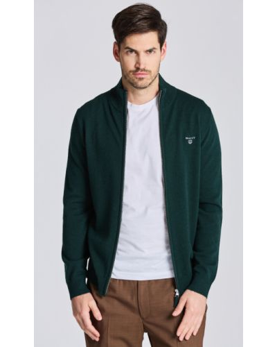 Cipzáras pulóver Gant zöld