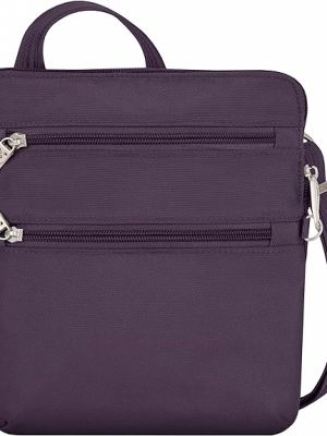 Классическая сумка через плечо на молнии слим Travelon фиолетовая