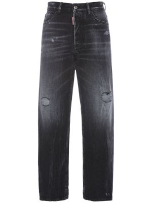 Obnosené džínsy s vysokým pásom Dsquared2 čierna