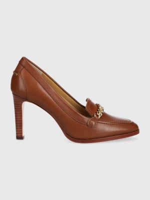 Кожаные туфли Lauren Ralph Lauren коричневые