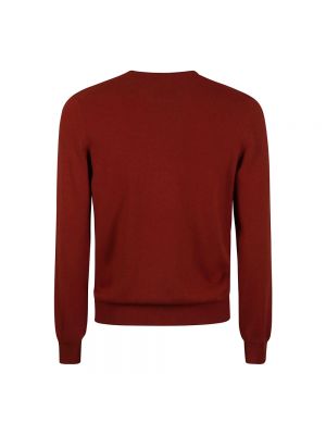 Sweter z okrągłym dekoltem Barba Napoli czerwony