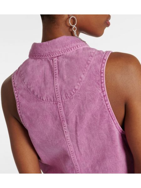 Džinsa auduma kleita Marant Etoile rozā