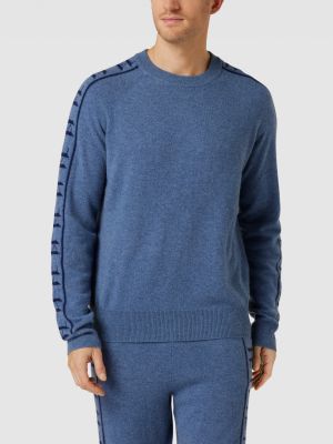 Dzianinowy sweter Karl Lagerfeld niebieski