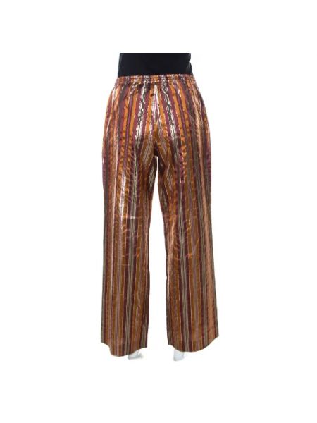 Jedwabne spodnie Celine Vintage brązowe