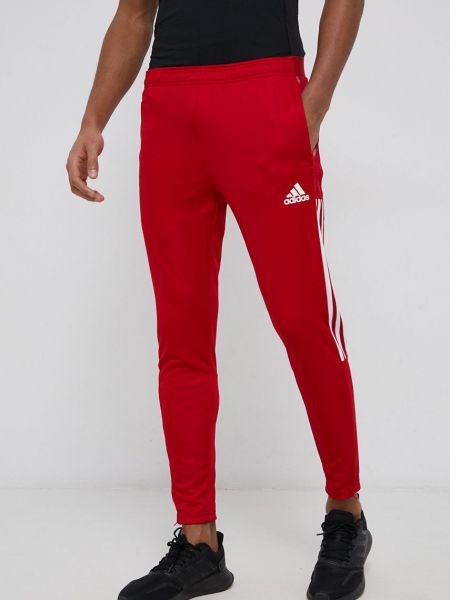 Однотонні спортивні штани Adidas Performance червоні