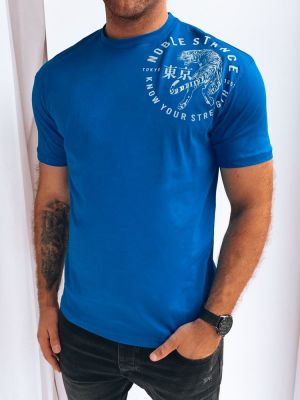 Niebieska koszulka z nadrukiem Dstreet