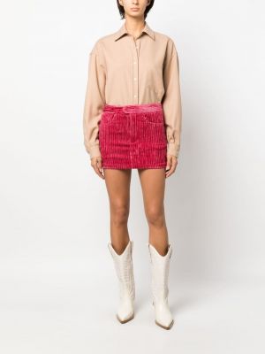 Manšestrové mini sukně Isabel Marant růžové