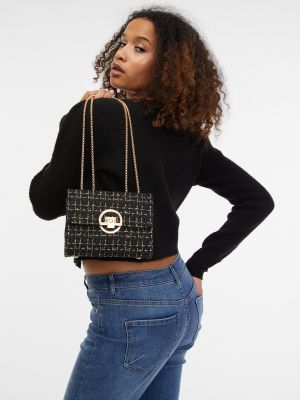 Τσάντα tweed Orsay μαύρο