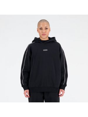 Oversize fleece hoodie aus baumwoll New Balance schwarz