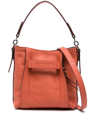 Кожени чанта за ръка Longchamp оранжево