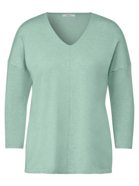 Меланжевый свитер Cecil зеленый