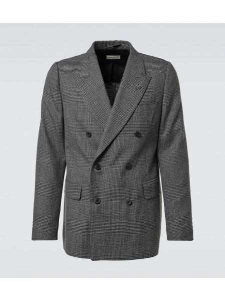 Yün kruvaze blazer Dries Van Noten gri