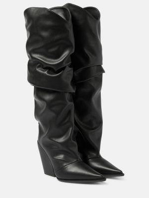 Черные кожаные сапоги из искусственной кожи Alexandre Vauthier