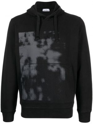 Abstrakter hoodie aus baumwoll mit print Stone Island schwarz
