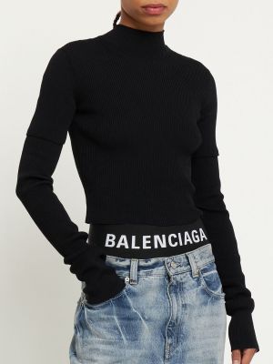 Bavlněné kalhotky jersey Balenciaga černé