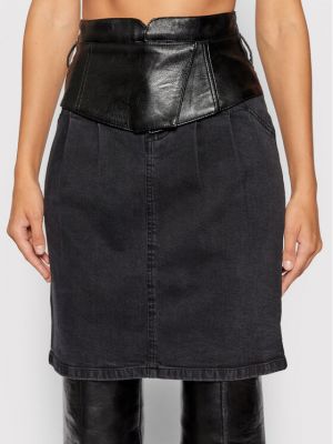 Priliehavá džínsová sukňa Pinko čierna
