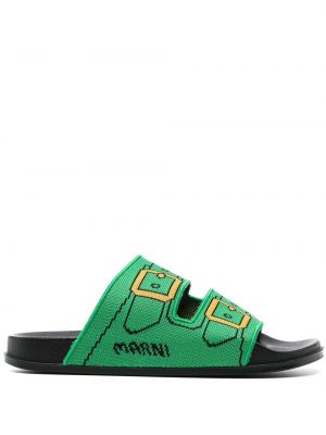 Slip-on сандали Marni зелено