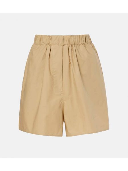 Bomull hög midja shorts The Frankie Shop beige