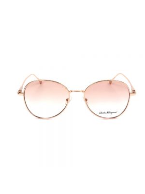 Okulary przeciwsłoneczne z różowego złota Salvatore Ferragamo