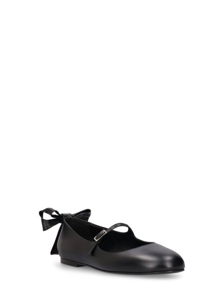 Bőr balerina cipők Gia Borghini fekete