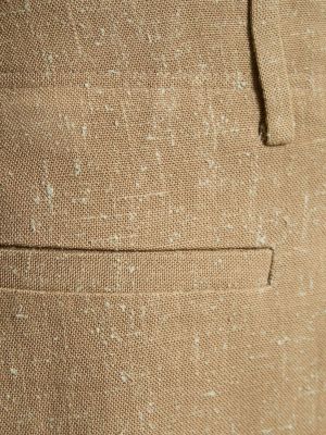 Jedwabne spodnie klasyczne z wiskozy Nanushka beżowe