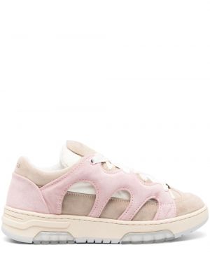 Sneakers με κορδόνια με δαντέλα Santha ροζ
