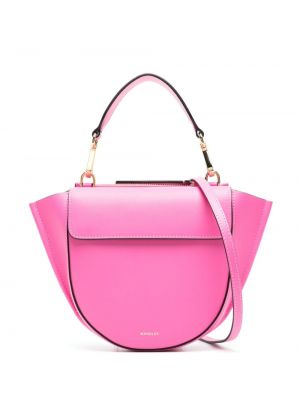 Leder shopper handtasche Wandler pink