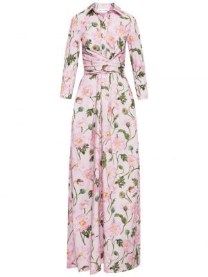 Kleid mit print Oscar De La Renta pink