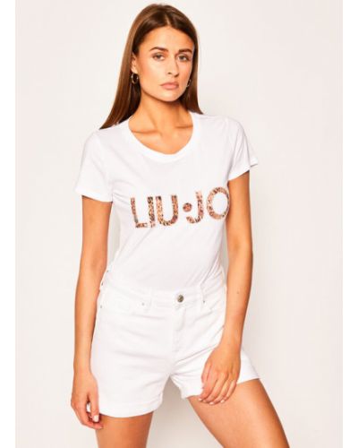 Liu Jo Beachwear Póló VA0172 J5003 Fehér Slim Fit