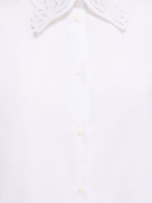 Bavlněná košile s výšivkou Ermanno Scervino bílá