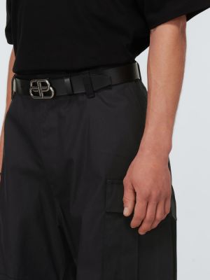 Памучни карго панталони Balenciaga черно